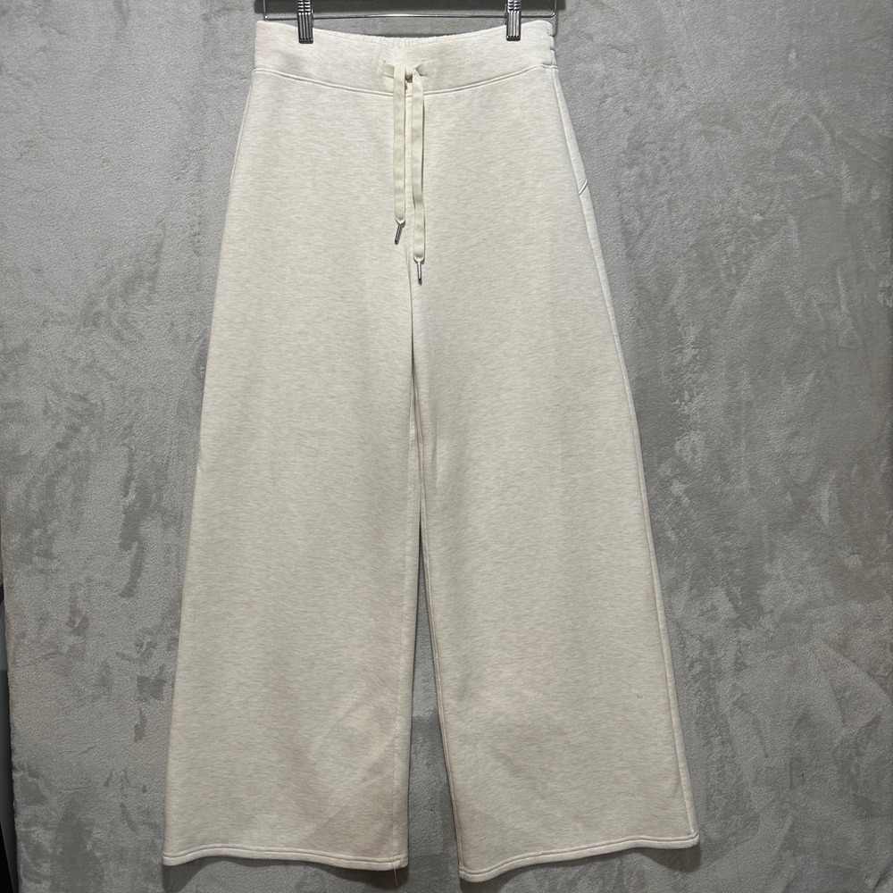 Spanx AirEssentials Wide Leg Pant Oatmeal Heather Cream Size Medium Regular
